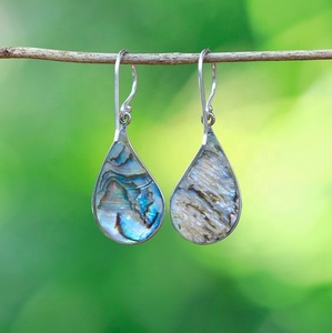 Pendientes de lágrima de abulón de libélula de plata de ley de alta calidad, joyería de marcas de diseñador famosas de lujo de alta calidad - Product Image 3