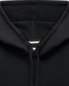 Sweat à capuche oversize en polaire 350g, col rond, logo personnalisé, tendance, noir, homme femme, taille XS, par Ako - Product Image 2