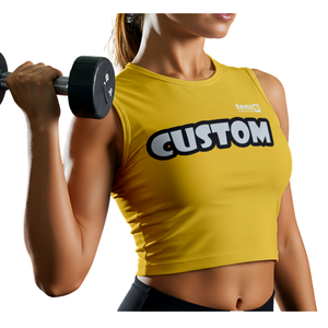 เสื้อกล้ามผ้าสแปนเด็กซ์โพลีเอสเตอร์ระบายอากาศได้ดีสำหรับผู้หญิงเสื้อครอปแห้งเร็วเป็นมิตรกับสิ่งแวดล้อมออกแบบโลโก้ได้ตามต้องการ - Product Image 1