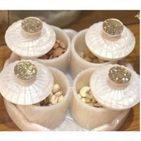 Accessoires cadeaux Diwali Bols en marbre blanc pour fruits secs avec plateau Ensembles cadeaux Bon marché Boîtes à collations personnalisées Coffret cadeau