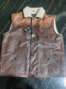 Nuevo Chaleco de Cuero Genuino con Cuello de Piel, Corte Hip Hop Personalizado para Hombre, Diseño de Moda al por Mayor, Chaleco de Piel de Vaca - Product Image 2