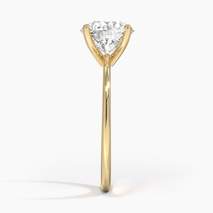 Anillo de compromiso de diamante de laboratorio de corte redondo, diseño sencillo de oro sólido, anillo de boda solitario, joyería artesanal de diamante único - Product Image 3