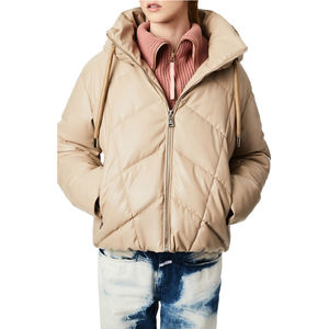 Custom Contrast Quilted <b>Womens</b> Plus Size <b>Padded</b> <b>Coats</b> Bubble Puffer Hooded Winter Jacket Breathable and Warm - Product Image 5