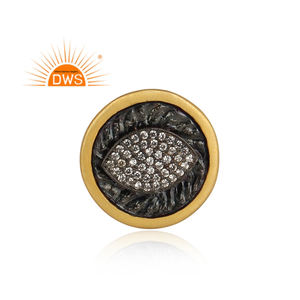 Best Selling Sterling <b>Silver</b> 18K Gold Plated Natural Cz Gemstone <b>Brooch</b> Demi Fine Jewelry Manufacturer - Product Image 1