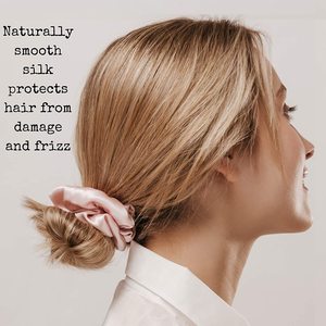 Soft Custom Logo Elasticated 100% Silk Hair Ties Hair Accessories for Women OEM <b>Scrunchy</b> Hair Tie Made in Vietnam - Product Image 5