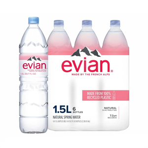 Eau de source naturelle Evian, bouteilles de 1.5 L, 6 pièces - Product Image 1