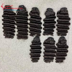 HOT STYLE extension de cheveux à vague profonde à la vapeur personnaliser longueurs de 10-30 pouces cheveux à trame de couleur noire naturelle - Product Image 2