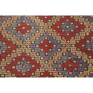 Tapis turc vintage 5,8x8,2 pieds, grand tapis, tapis en laine abstrait rouge et bleu - Product Image 3