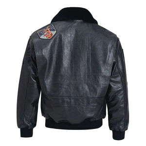 Nouveau Top Gun Vol Veste Hommes Mode En Peau De Mouton En Cuir Véritable G1 Veste Laine Col De Fourrure Manteaux D'hiver Hommes Vestes oem service - Product Image 4