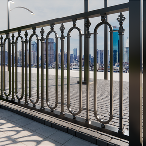 Valla de hierro forjado hecha en Vietnam con patrón geométrico atrevido, estructura duradera y acabado elegante para vallas exteriores de lujo - Product Image 6