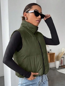 เสื้อกั๊กขนเป็ดแบบมีซิปรูดของผู้หญิงเสื้อโค้ทเสื้อขนเป็ดแบบพรีเมียมเสื้อแจ็คเก็ตแขนกุดสำหรับฤดูหนาว - Product Image 4