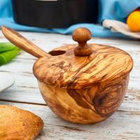 Bol à salade en bois massif de luxe, fait à la main, pour la décoration de la table à manger