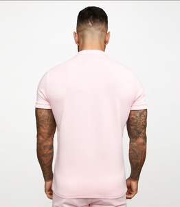 เสื้อโปโลแขนสั้นลายทางลำลองสำหรับผู้ชายเสื้อ100% ผ้าฝ้ายถักฤดูร้อน - Product Image 5