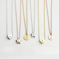 Bijoux faits à la main en acier inoxydable, collier avec pendentif étoile et disque en forme de cœur, gravé sur mesure, or et argent