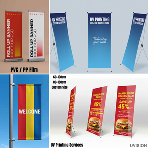 Bannière rétractable personnalisée imprimée en UV avec cadre en aluminium, affichage pour événements et commerce de détail, usine d'impression UV au Vietnam - Product Image 5
