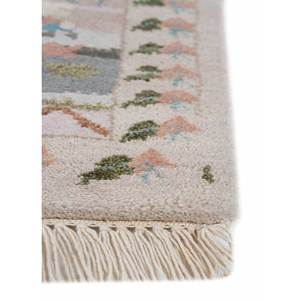 Tapis Manchaha en laine et soie de bambou noués à la main, couleur ivoire, épaisseur 10 mm, rectangulaires, motif patchwork abstrait, design couloir, Les-2412 pour la maison - Product Image 4