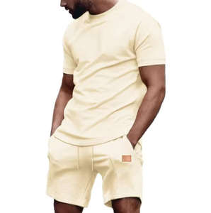 <b>Mens</b> Summer Two-Piece T-Shirt & <b>Shorts</b> Set Custom Logo Oversized Gym Outfit Premium Casual Plus Size Tracksuit Wholesale - Product Image 3