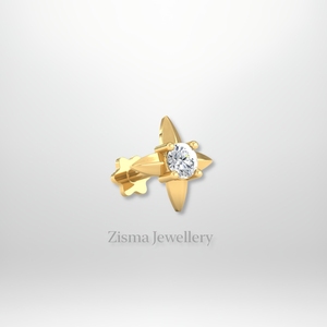 Luxury Star and <b>Moon</b> Celestial Jewelry <b>Earrings</b> 14K 18K Solid Gold VVS DEF Real Lab Grown Diamonds IGI GIA Certified Wholesale - Product Image 3