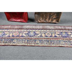 Alfombra Turca Vintage, Alfombra de 2.2x8 pies, Alfombra Persa Azul de Lana - Product Image 3