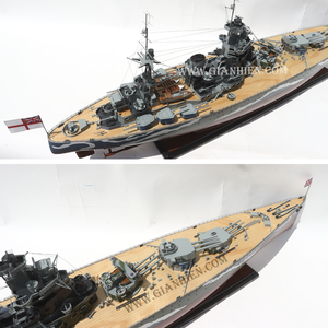 Modelo de Barco de Guerra HMS RODNEY HANDICRAFT - Modelo de Barco de Batalla de Madera para Decoración - Modelo de Barco de Madera para Exhibición - Product Image 3