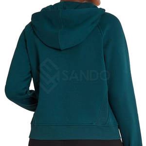 Sweat-shirt d'hiver personnalisé pour femmes avec capuche et demi-fermeture éclair Style Streetwear Logo avant Fabriqué au Pakistan en gros - Product Image 5