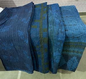 Kantha <b>Baby</b> Blanket Cotton Quilt, Hand Block Printed Giraffe Print Soft <b>Muslin</b> Quilt <b>Baby</b> Size Soft Cotton Handmade Quilt - Product Image 5