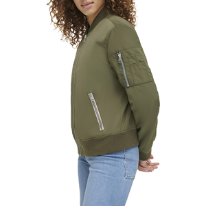 Chaqueta Bomber Vintage para Mujer, Chaqueta Deportiva Formal de Moda al por Mayor para Invierno con Cremallera Delgada y Transpirable - Product Image 4