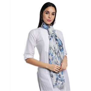 Bufandas elegantes estampadas ecológicas de lino 100% para mujer, estolas hechas a mano para verano, estilo liso, cortas personalizables - Product Image 3