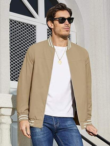 Men's <b>Jacket</b> <b>Lightweight</b> Bomber <b>Jacket</b> Zip up Windbreaker Casual Spring Fall <b>Jackets</b> With Pockets - Product Image 2