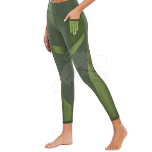 กางเกงเลกกิ้งสำหรับผู้หญิงสำหรับใส่ใน100% เอวสูงผ้าไนลอนยืดได้สี่ทิศทางสีพื้นสไตล์ใหม่ออกแบบได้ตามต้องการ - Product Image 5