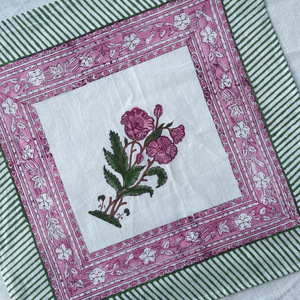 Ensemble de 6 serviettes et 6 tapis de table en lin Ensemble de napperons en coton indien imprimé floral - Product Image 4