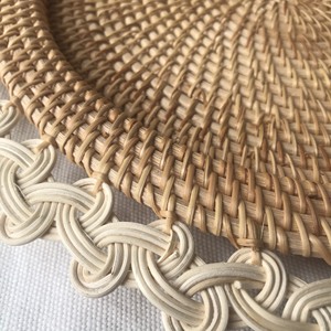 Supports de Plats à Dîner en Rotin Vintage Tressé à la Main, Assiettes de Présentation, Vaisselle en Gros - Product Image 3