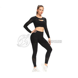 Ensemble de sport 2 pièces léger à haute élasticité pour femmes Logo personnalisé Yog - Product Image 4