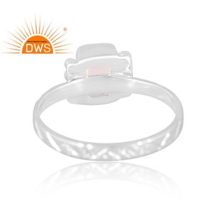 Meilleure bague empilable artisanale en argent sterling fin avec pierre de lune arc-en-ciel, fabricant de bijoux sur mesure - Product Image 4