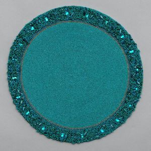 Napperons de table modernes faits à la main avec perles de rocaille brodées, élégants napperons perlés pour la maison et la salle à manger - Product Image 2