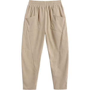 กางเกงฮาเร็มเอวกลางลำลองสำหรับผู้ชาย, ผ้าฝ้าย100% ทรงแบ็กกี้สีเงินผ้าลูกฟูกไซส์ XL-OEM บริการ - Product Image 2