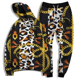 Survêtement pour homme de haute qualité, respirant, coupe-vent, écologique, impression numérique 3D, automne-hiver, ample, décontracté, sweat-shirt à capuche et pantalon de survêtement - Product Image 4