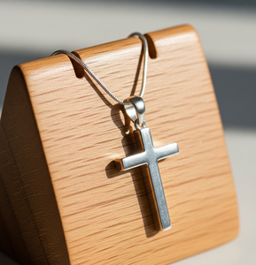 Collier unisexe en argent sterling 925 sur mesure pendentif croix en vermeil chaîne de chandail lourd plaqué or bijoux fins cadeaux de fêtes - Product Image 1