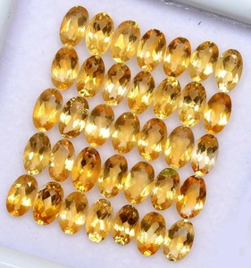 พลอยซิทรินธรรมชาติขนาด 6x8 มม. รูปไข่เหลี่ยมเพชรพลอยสีเหลือง ไม่ผ่านการปรับแต่ง น้ำหนัก 3-5 กะรัต สำหรับงานประดับเครื่องประดับ - Product Image 3