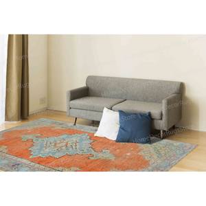 Alfombra de Cocina Turca de Lujo con Estampado Étnico Naranja, Alfombra de Terciopelo de Lujo - Product Image 3