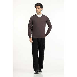 Suéter de Algodón 100% para Hombre, Corte Regular, Modelo MN-SWT-WS25-036, Cierre de Cremallera con Estampado de Rayas para Primavera y Otoño - Product Image 2