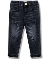 Pantalon slim droit style hip-hop pour garçon Pantalon en denim décontracté Pantalon en jean noir Pantalon en denim pour garçons