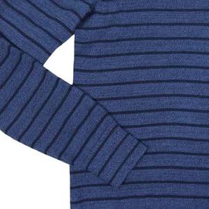 Breathable 2023 Top Trending Wholesale Custom V Neck Winter Fashion Cotton Wool Men's Pullover Knitting Sweater Striped Design - Product Image 4