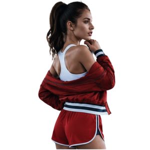 <b>Women</b>’s Sportswear Set Sports Bra Running Shorts and <b>Jacket</b> 3 Piece Gym Fitness Activewear Workout Outfit - Product Image 2