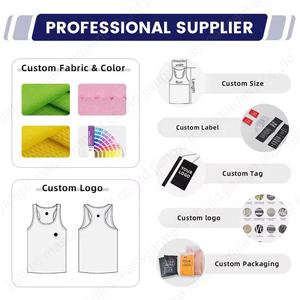 Débardeur d'entraînement pour homme personnalisé, best-seller, haute qualité, séchage rapide, respirant, 100% coton, col rond, logo avant, sportif - Product Image 5