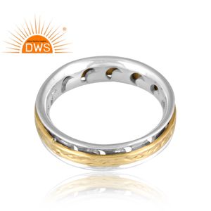 Diseño hecho a mano fina plata esterlina latón conjunto Spinner banda anillo plata joyería fabricante - Product Image 3