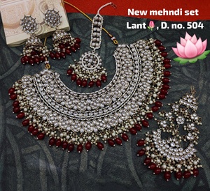 Ensemble de bijoux plaqué or kundan traditionnel indien et ensemble de collier en cuivre pour femmes et filles accessoires indiens bijoux femmes - Product Image 2