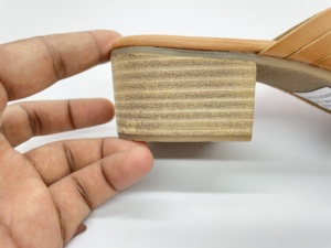 <b>Women's</b> Genuine <b>Leather</b> Heel <b>Clogs</b> Mules Comfortable Anti-Slip Sandal with Weaving Design <b>Women's</b> Heels - Product Image 3