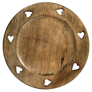 <b>Antique</b> Style Wooden Charger Plate Microwavable Plated <b>Safe</b> Reusable Best Selling Handmade Wooden Charger Plate - Product Image 3