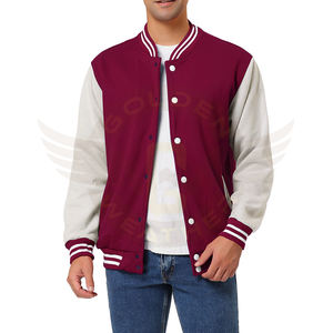 Blouson aviateur en coton personnalisé pour hommes super élégant coupe-vent Varsity Letterman de haute qualité pour l'hiver - Product Image 4